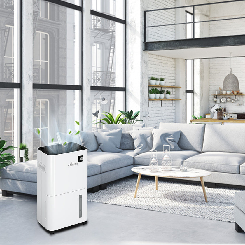 Britsou 50 Pint Dehumidifier for Home – for Large Spaces (Whole Garage/Basement)