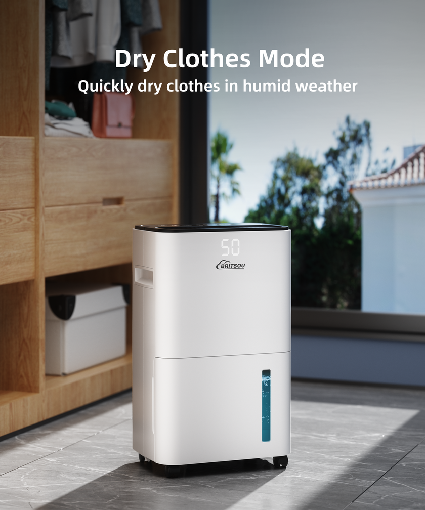 BRITSOU  Dehumidifiers for Home Basements Bedroom Bathroom with Drain Hose