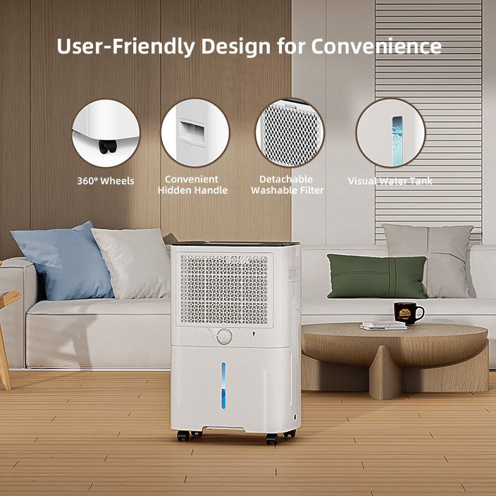 Britsou 50 Pint Dehumidifier for Home – for Large Spaces (Whole Garage/Basement)